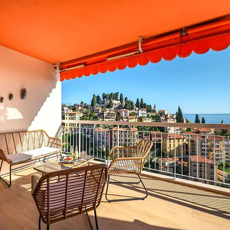 Les Orangers, Avec Coin Nuit, Incroyable Vue Sur La Et La Mer, Parking مينتون