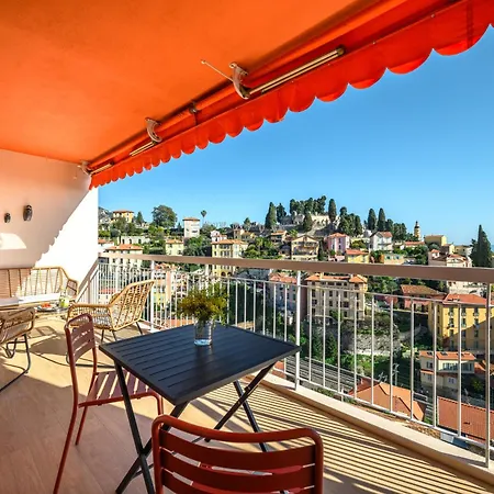 Les Orangers, Avec Coin Nuit, Incroyable Vue Sur La Et La Mer, Parking Apartamento Menton